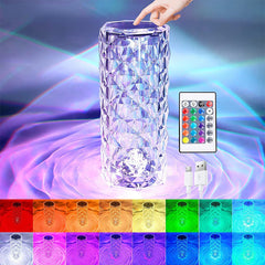 LED Crystal Table Desk Lamp, Modern Bedside Table Lamp, for Living Room Bedroom Dining Room Kitchen