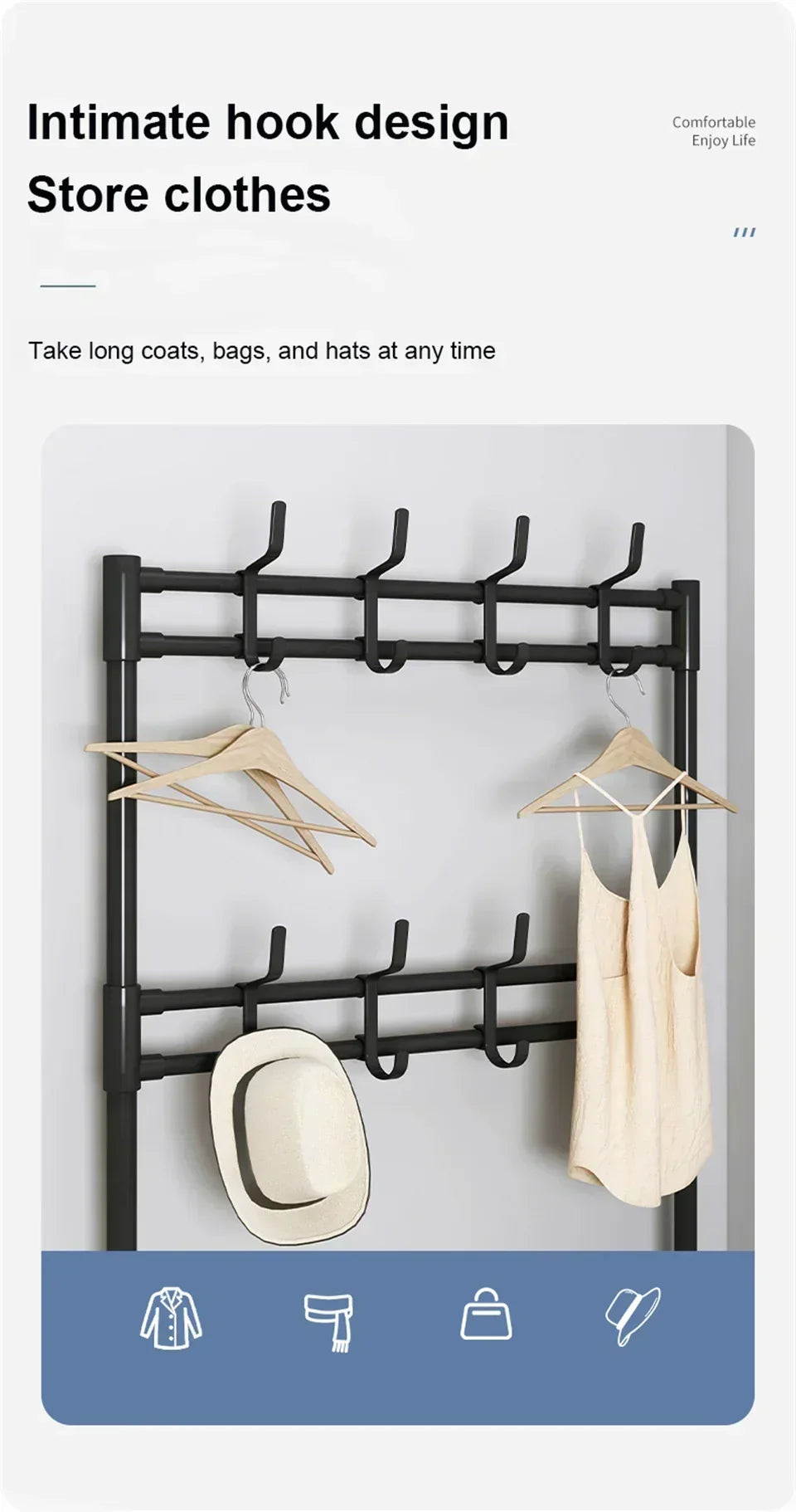 Multi-Layer Shoe Rack Coat Rack Storage
